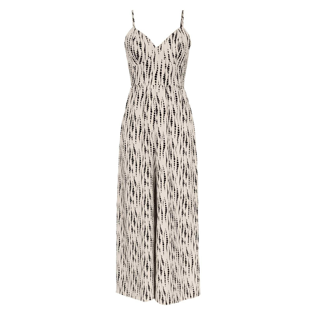 TRCELECTROP Backless Jumpsuit Women V Neck Printed Bow Tie Wide Leg Loose Overalls Elegant Spaghetti Strap Flowy Long Pants