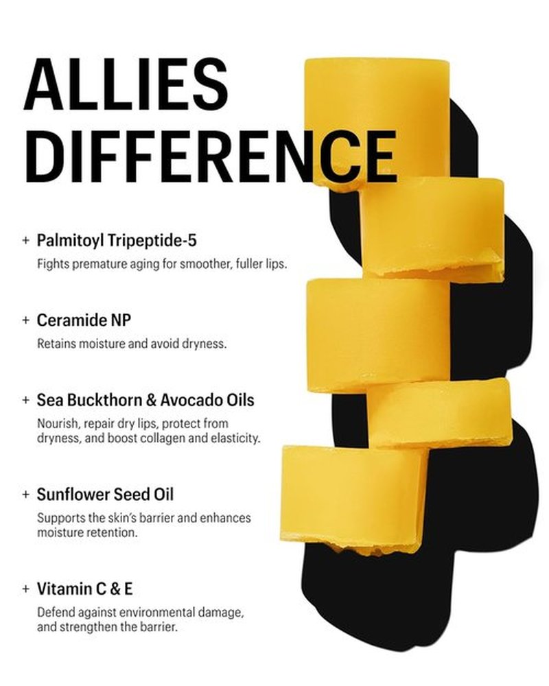 Allies of Skin Peptide & Ceramide Repair Lip Balm - Nourishing Formula with Vitamin C & E, 3.8g/0.13 oz