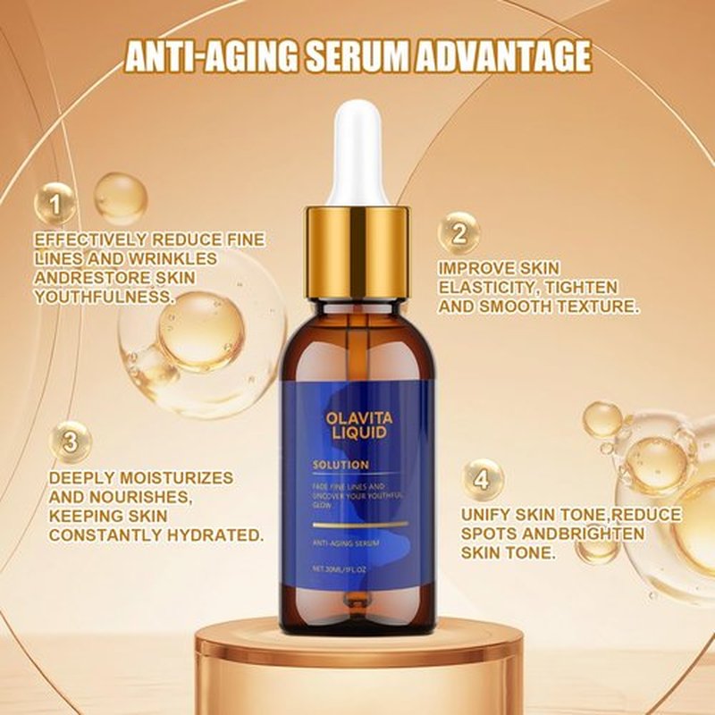 Olavita Liquid, Olavita Liquid Solution Anti Aging Serum, Vitamin C & E Serum,Olavita serum for wrinkles, Diminishes Fine Lines & Wrinkles For A Youthful Glow (2pcs)
