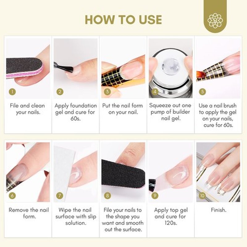 SAVILAND Builder Gel for Nails: 30ml Clear Hard Gel for Extension, Builder with Air Cushion Builder Base &Nail Strengthener Art Manicure Set 100pcs Nail Forms and Acrylic Brushr Thickening Home Use