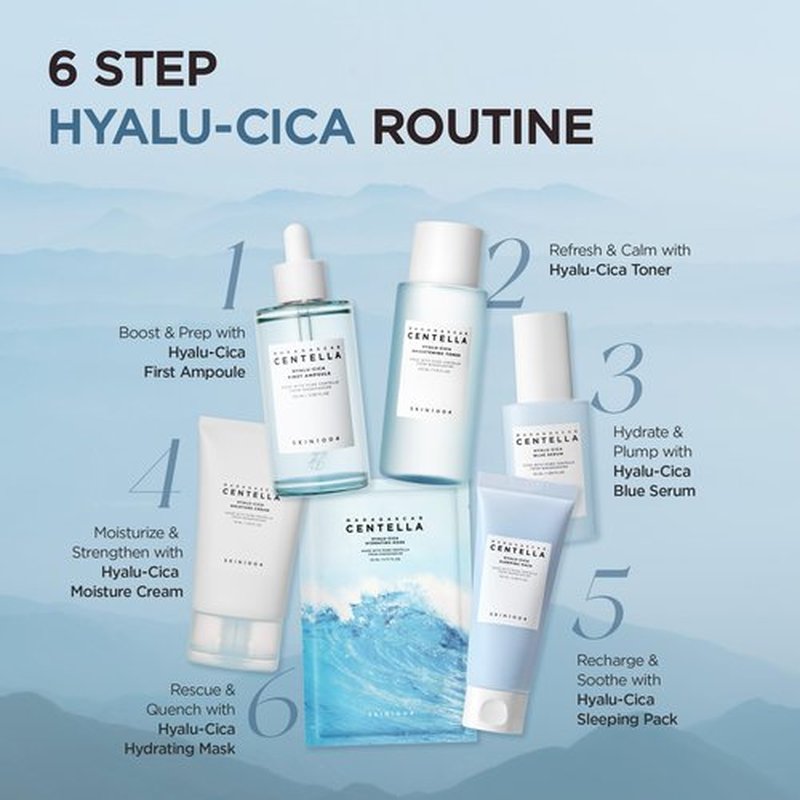 SKIN1004 Hyalu-Cica First Ampoule, Korean Serum for Face with Hyaluronic Acid & Centella, Facial Ampoule Serum for Deep Moisture, Lightweight Centella Ampoule, Korean Skin Care, 3.38 fl.oz / 100ml