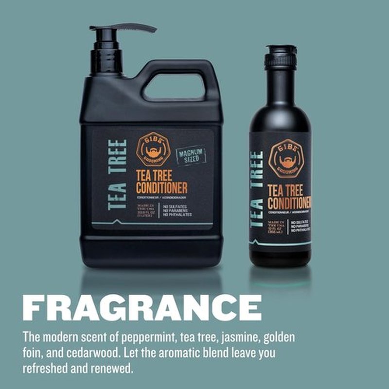 GIBS Grooming Tea Tree Conditioner - Revitalizing Formula for Healthy Hair | 12 Fl. Oz.