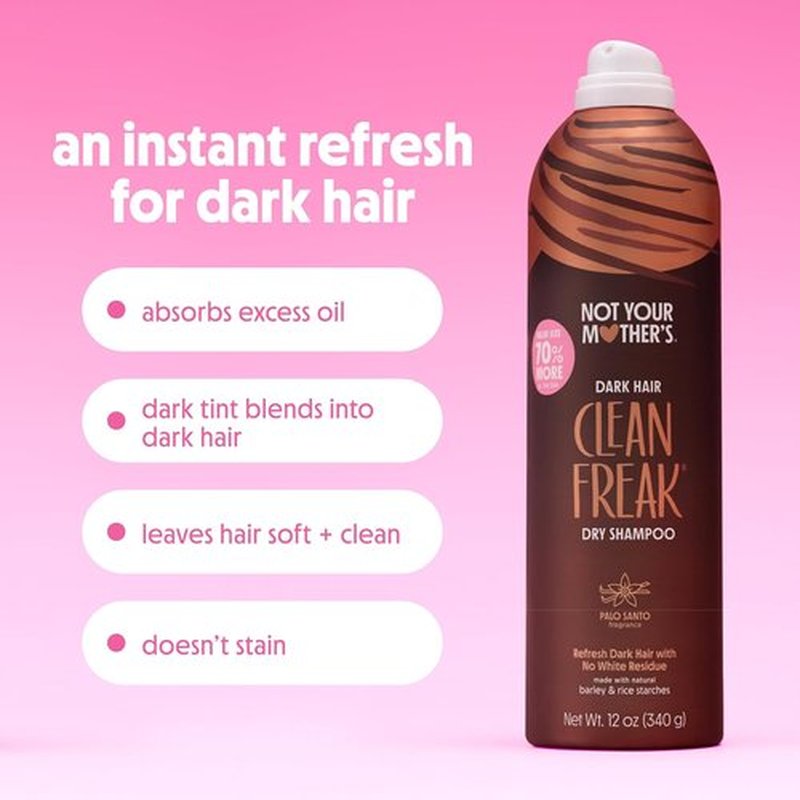 Not Your Mother's Clean Freak Dark Hair Dry Shampoo - 12 oz Each | Waterless Formula for Instant Refreshment