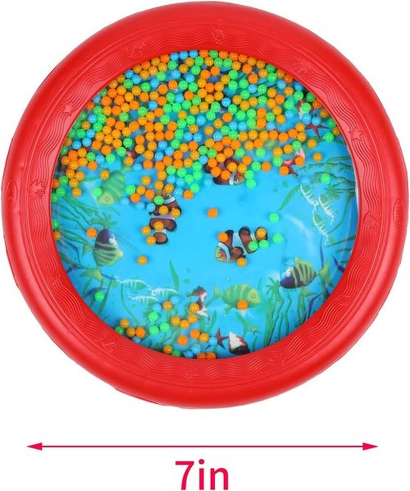 Musfunny Ocean Drum | Gentle Sea Sound Music Instrument for Kids | Red Educational Wave Bead Drum