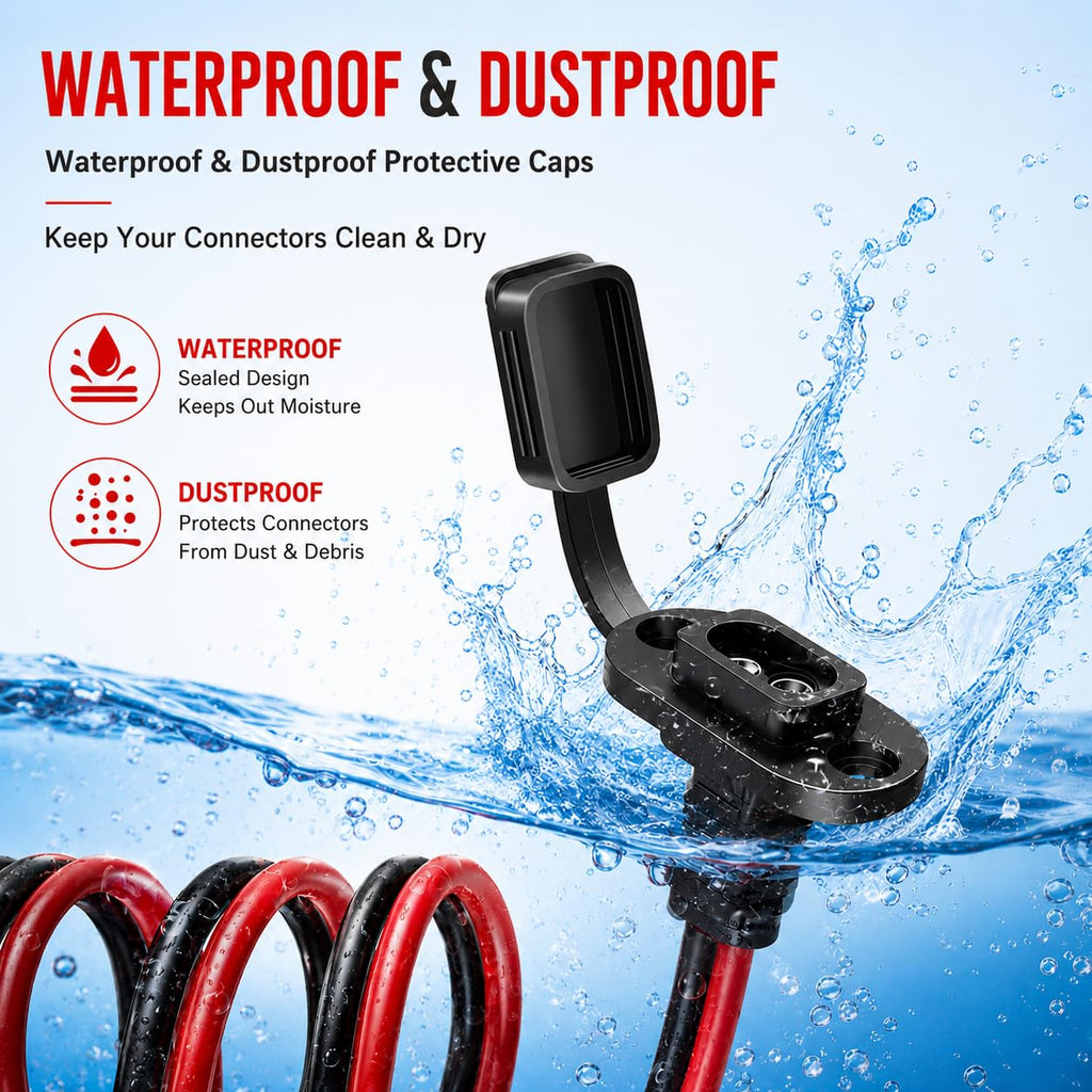 SAE to O Ring Connector 2FT 10AWG, SAE Battery Quick Connect Plug Waterproof Extension Cable for Solar Panel, Street & Road Glide Motorcycle Charging Port Upgrade, RV, Solar Generator Battery Charger