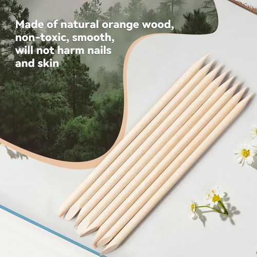 900 Pcs Orange Wood Sticks for Nails, 4.5 Inch Orangewood Nail Swatch Sticks, Wooden Cuticle Pusher Sticks Tools for Manicure & Pedicure, Double Sided, Skin-Safe (900pcs)