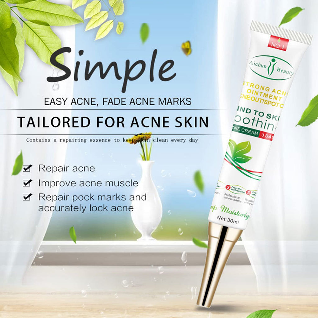 AICHUN BEAUTY Face Acne Cleaning Cream Skin Care Remove Repair Comedone Pimple Acne Face Acne Cream 30ml/1.0fl.oz