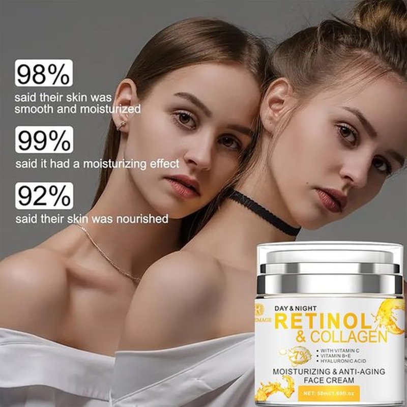 Rosemage Collagen Face Cream - Anti-Aging Retinol & Hyaluronic Acid Moisturizer, 1.69 Fl Oz