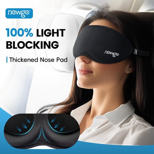 NEWGO 3D Cooling Sleep Mask, Weighted Cooling Gel Eye Mask for Sleeping, Cold Eye Mask, Hot Cold Therapy Blackout Sleep Mask for Puffiness, Dark Circles, Dry Eyes, Headaches and Stress Relief