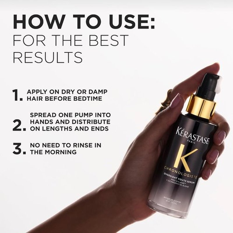 Kérastase Chronologiste Overnight Youth Serum - Anti-Aging Leave-In Treatment for Weakened Hair