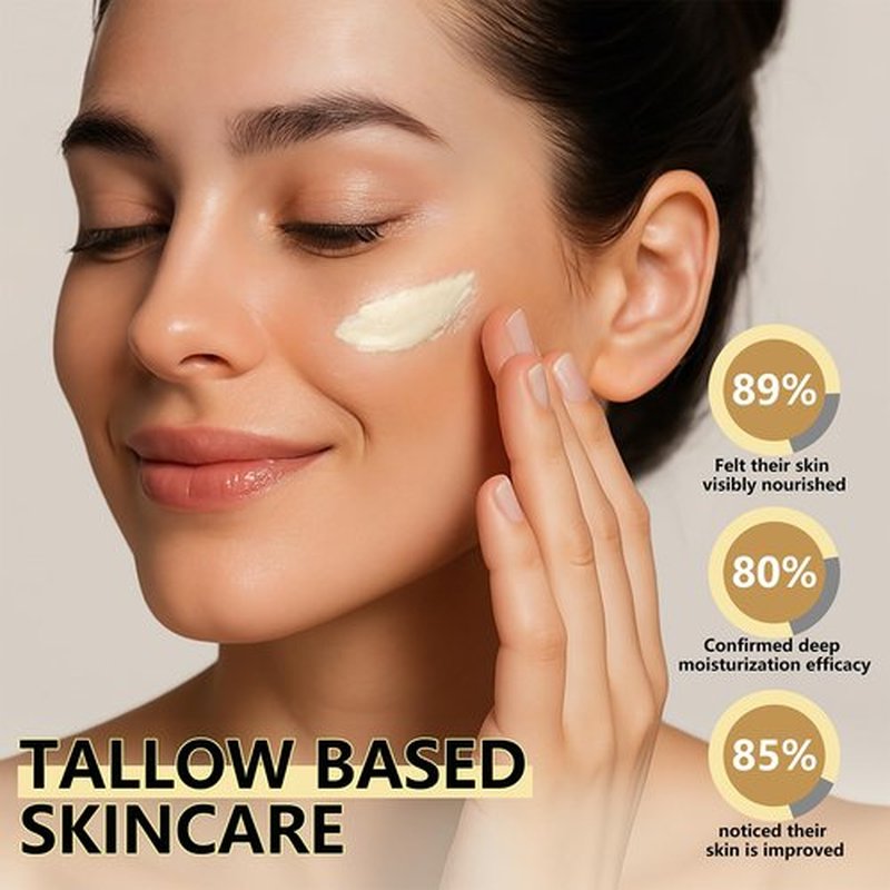 Taoscare Beef Tallow for Skin, Organic Tallow and Honey Balm for Face, Natural Face Moisturizer, Grass Fed Beef Tallow Skin Care Cream Body Butter, Deep Hydrate and Nourish Dry Skin
