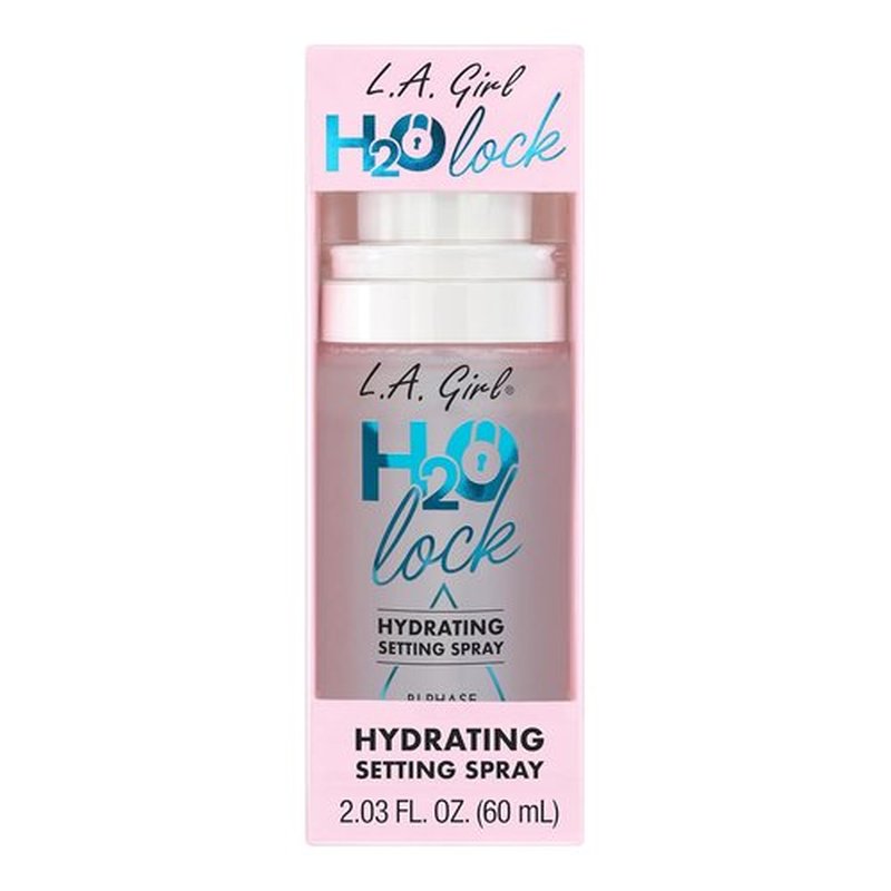 L.A. Girl H2O Lock Setting Spray - Bi-Phase Hydrating Makeup Mist with Aloe Vera & Cucumber Extract