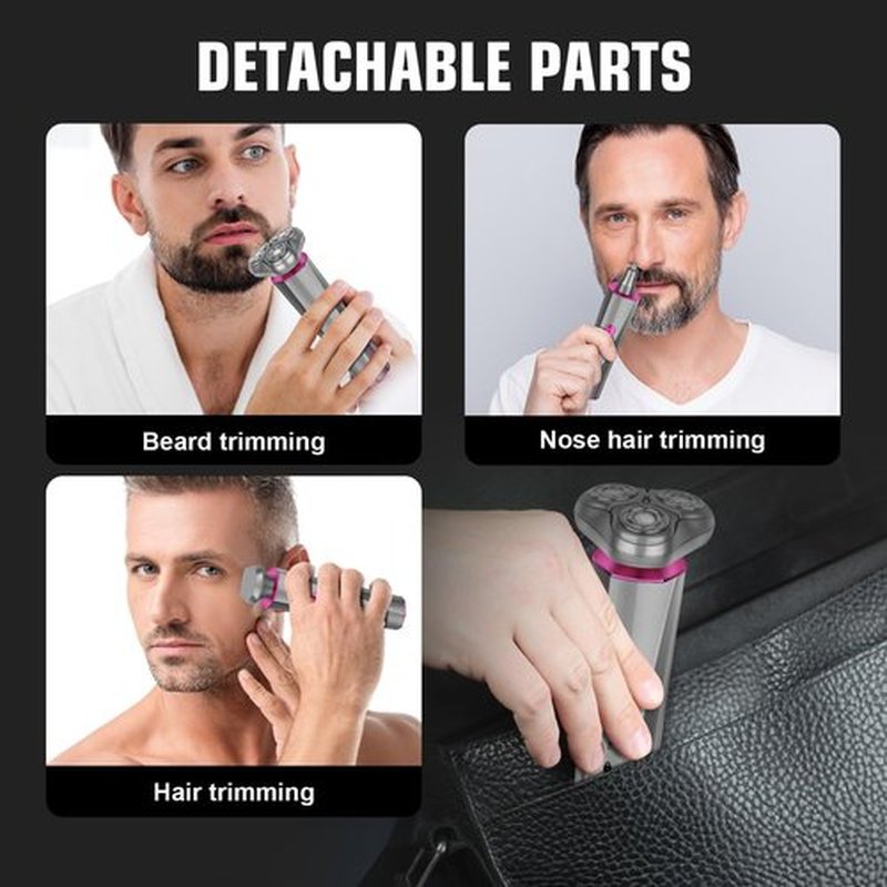 HIENA PRO Beard Trimmer - 3-in-1 Cordless Grooming Tool for Men | Rechargeable Facial, Ear & Nose Clippers