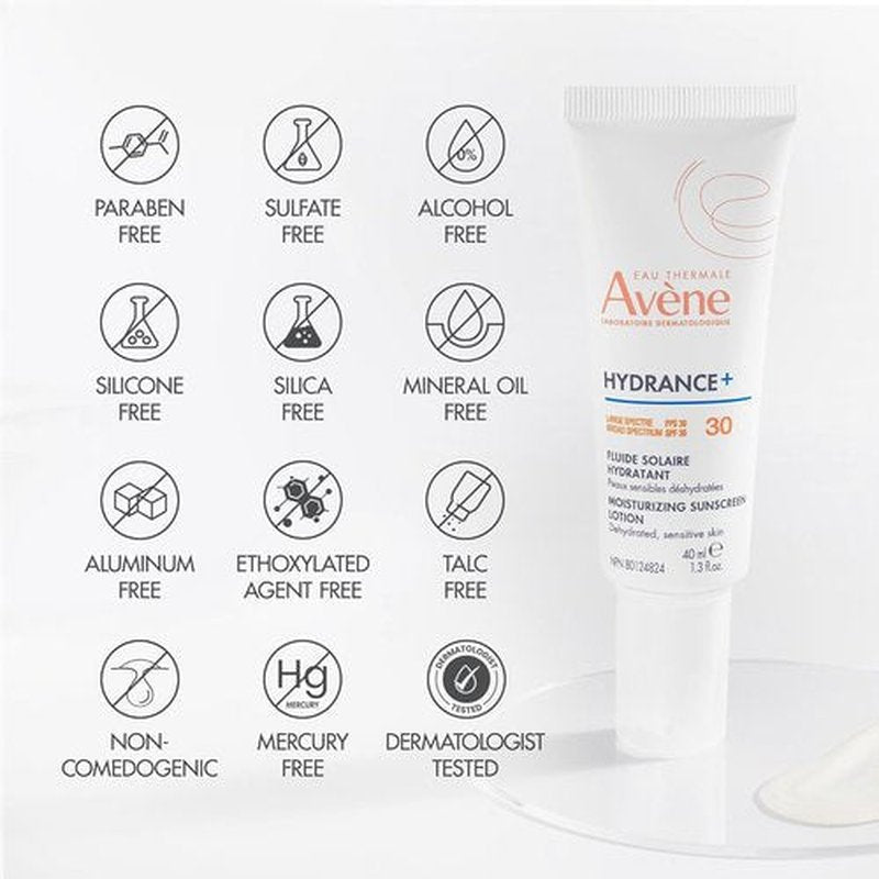 Avène Hydrance+ Moisturizing Sunscreen Lotion - SPF 30 | Hydrating Formula, 1.3 Fl Oz