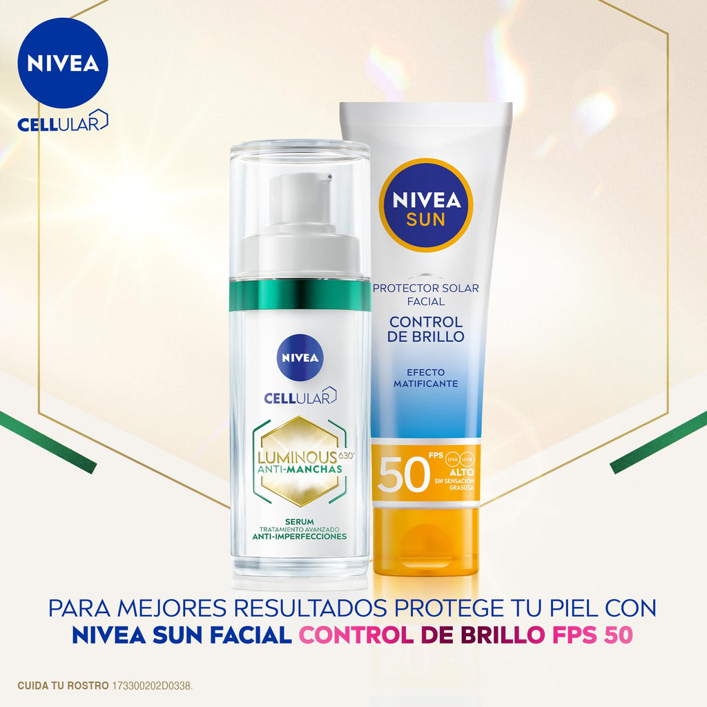 NIVEA Facial Serum Cellular Luminous 630 Lightweight Gel‑Like Daily Face Treatment for a Refined Skin Appearance and Balanced Skin Surface, 30 ml (Approx. 1.01 fl oz) – Advanced Daily Skin Care