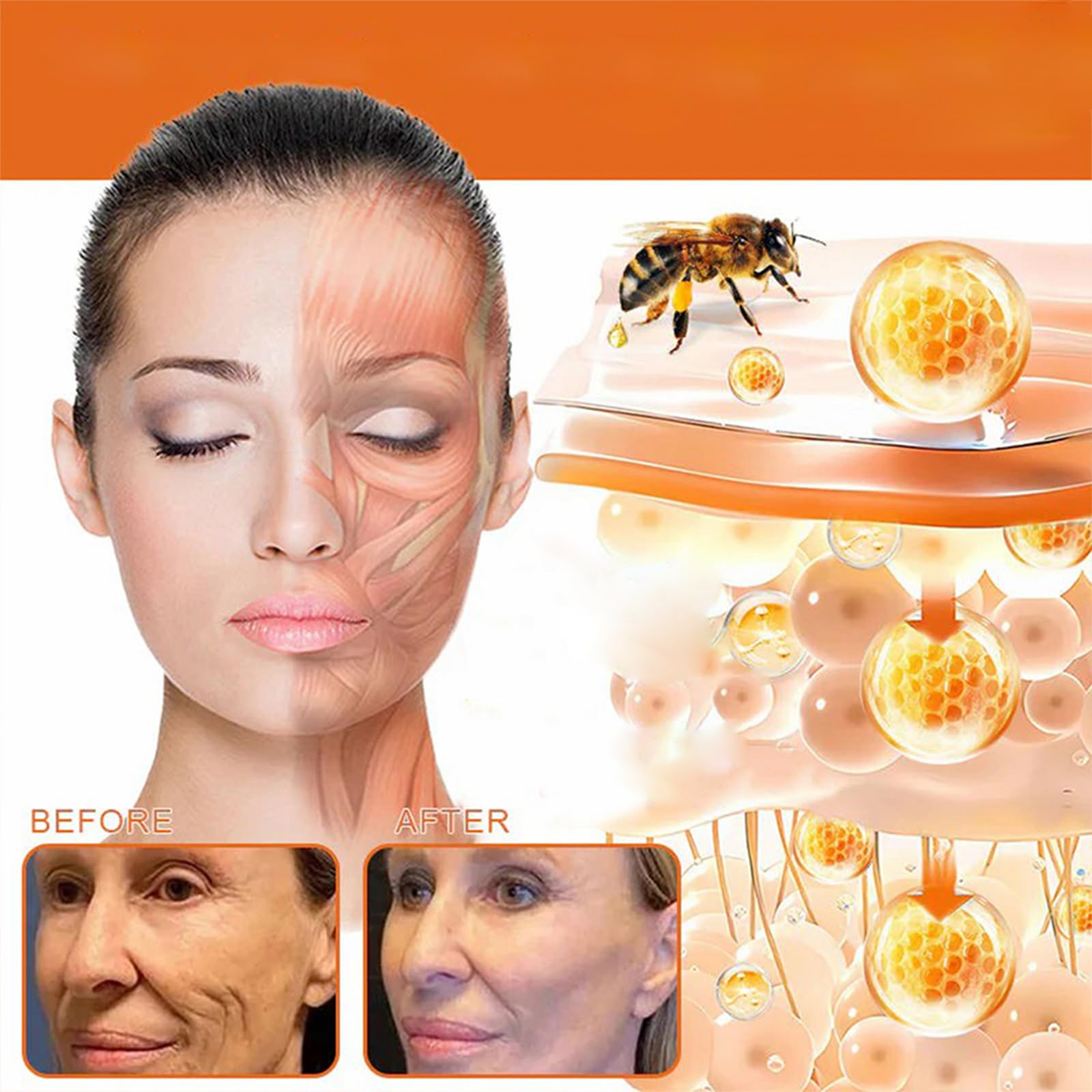 APKAPK Bee Venom Cream, Advanced Firming & Wrinkle-Reducing, Professional Bee Venom Skin Cream, Natural bee venom comprehensive cream for All Skin Types (1 Pack)