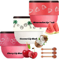 3 PCS Bee Lip Balm Lip Mask Honey Pot, Watermelon & Cherry & Coconut Lip Mask Propolis Moisturizing Lip, Hydrating Prevention Dry and Cracked Lip Scrubs Exfoliator (Watermelon & Cherry & Coconut)