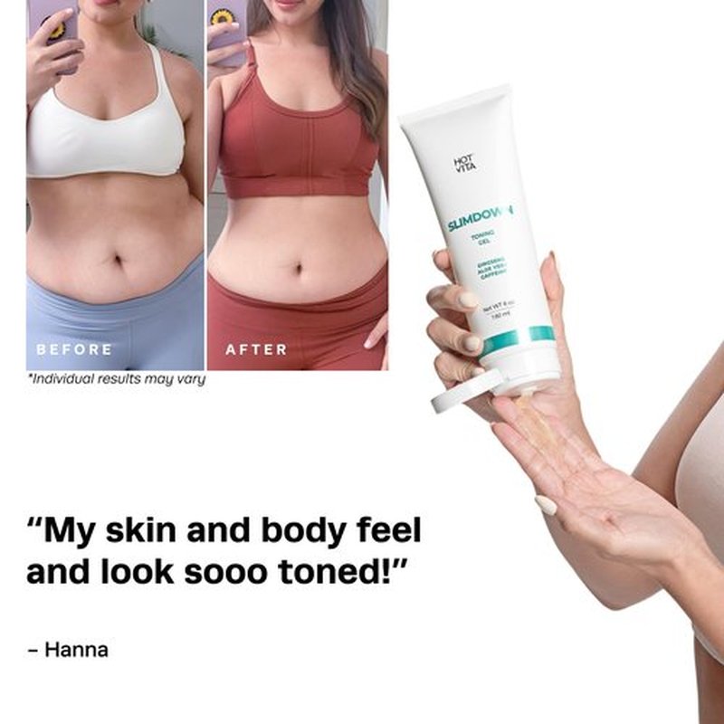 Hot Vita Slimdown Body Gel - Skin-Firming & Anti-Cellulite Formula for Full-Body Contouring & Improved Skin Appearance - Skin Firming & Body Sculpting Gel - Made with Natural, Skin-Safe Ingredients