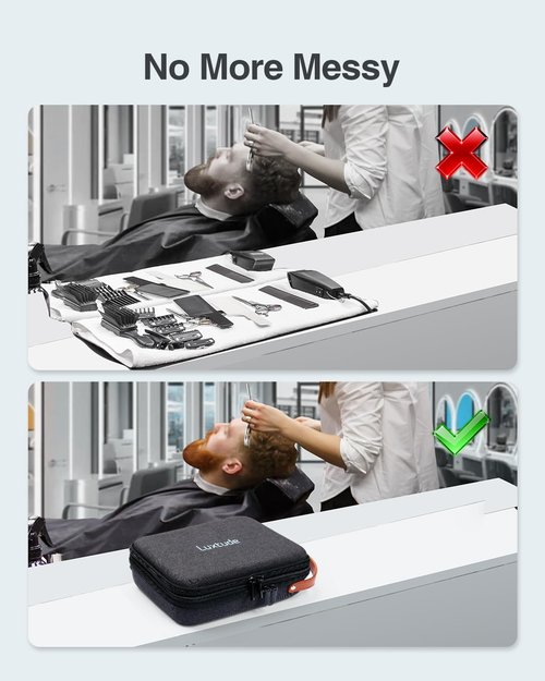 Luxtude Hair Clipper Case Travel, Portable Barber Case Organizer, Sturdy Trimmer Bag, Barber Accessories for Wahl 5Star/Hatteker/Oneisal/Andis Grooming