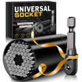 Universal Socket Tools Gifts for Men Dad Him Husband Teen Boys Women Cool Stuff Ideas Gadgets Gifts Christmas Stocking Stuffers Birthday Fathers Day Grip Socket Set with Power Drill Adapter (7-19mm)