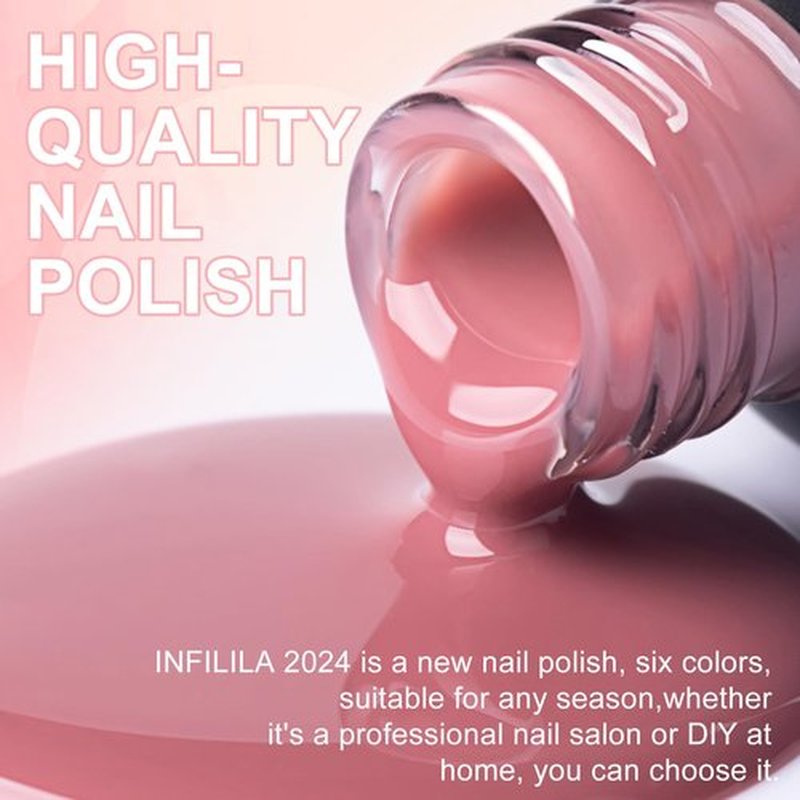 NXJ INFILILA Nude Gel Polish Set, 10ML Milky White Pink Jelly Gel Nail Polish Kit, 6 Transparent Sheer Colors Salon DIY Nail Art at Home for Girls (Blushing Nude01)