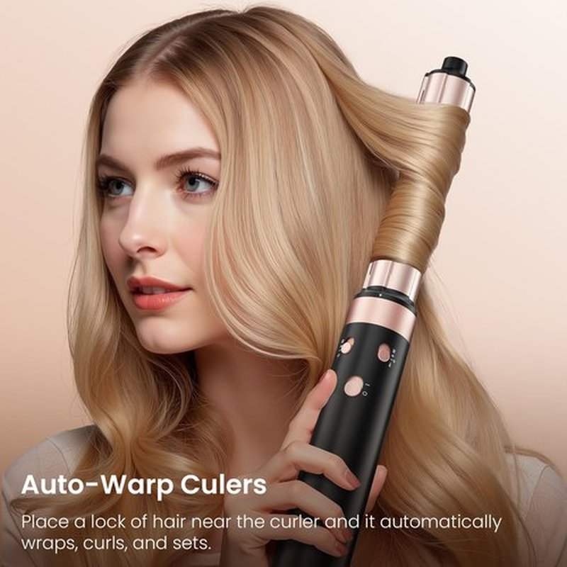 Dual Voltage 3 in 1 Hot Hair Styler – High-Speed Hair Dryer with Air Styler with Long Barrel Air Styler, European Hair Tools Styling, Fast Drying and Quick Styling, Travel Case,Gifts for Women