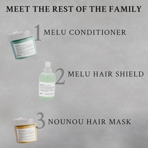 Davines MELU Shampoo - Elasticizing Anti-Breakage Formula for Long, Damaged Hair | 8.45 Fl Oz