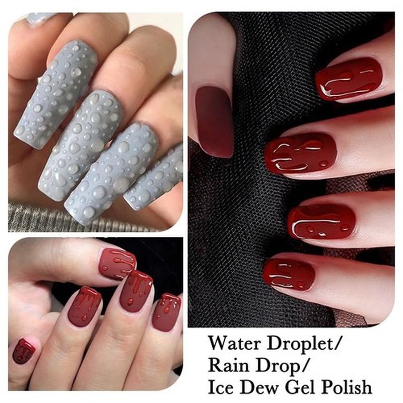 15ml/Bottle Water Droplet Gel Nail Polish Rain Drop Soak Off UV LED Nail Gel Polish Ice Dew Nail Art Design