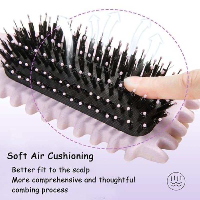Skiennix Curl Defining Brush - 1 PCS Curly Hair Brush for Effortless Combing & Shaping (Pink)