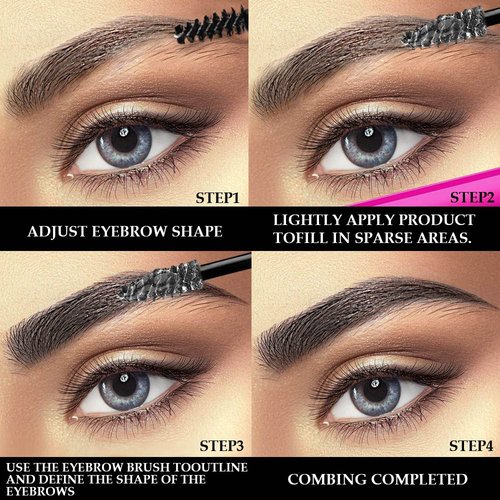 Kaely Brow Mascara - Waterproof Tinted Eyebrow Gel | Vegan & Cruelty-Free | 2Pcs Set in Transparent