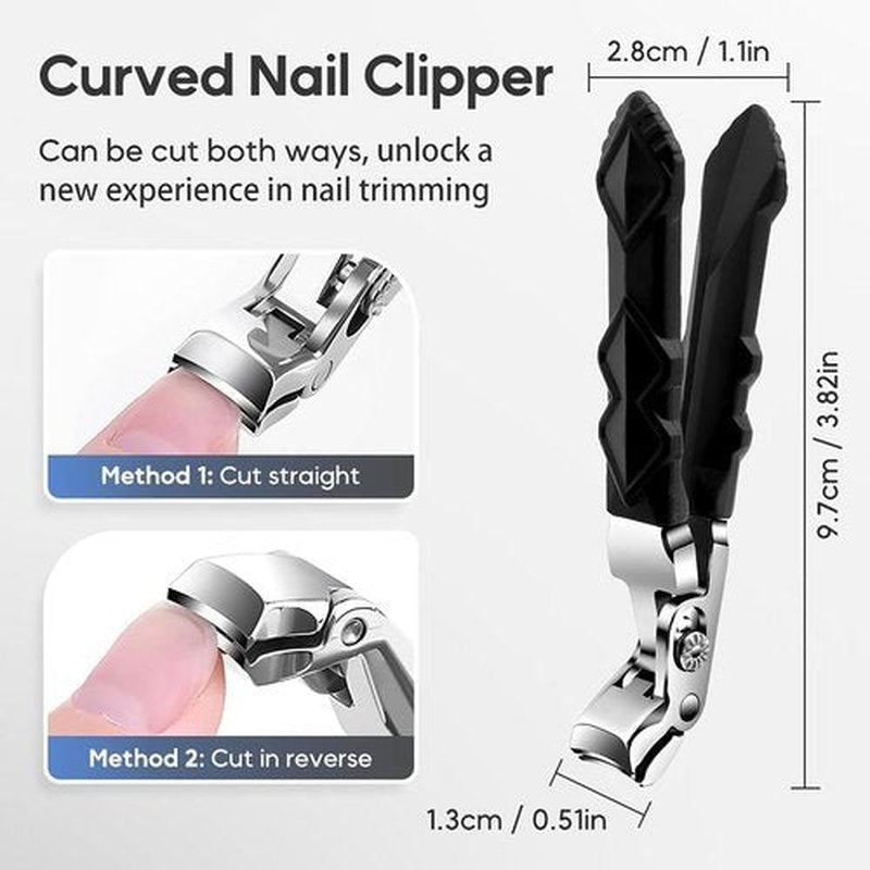 Graddi Orthoclip Toenail Clippers: Heavy Duty for Ingrown Nails, Wide Jaw for Men, Seniors' Thick Toenails, with Double-Sided File, Long Handle & Eco Cylinder Pack