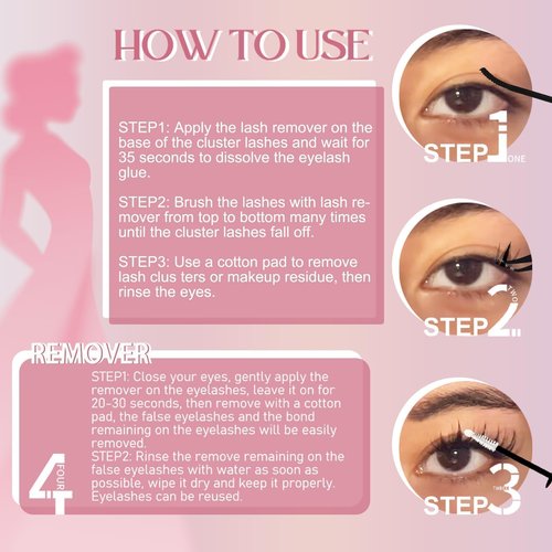 Fairy Lash Clusters Manga Cluster Eyelash NINGLASH Anime Lash Clusters Wispy Eyelashes Extensions Natural Look C Curl Individual 8-18MM 140pcs Wet-Look Spiky Eye Lash Ultra-Thin Clear Lash Band