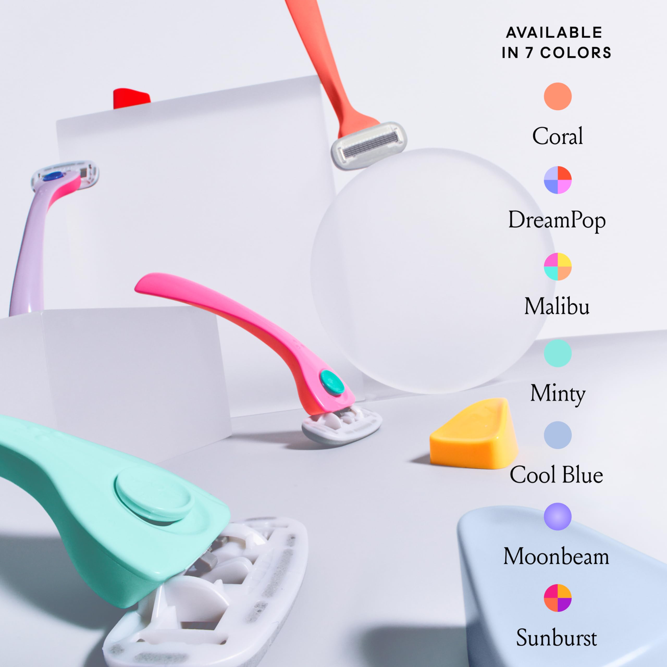 Billie Razors for Women Shave Kit – Women’s Razor + 4 x 5-Blade Razor Refills + Magnetic Holder – DreamPop,(Pack of 12)