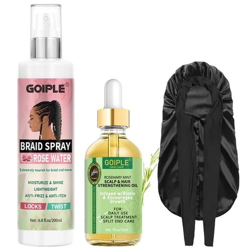 Braid Spray Rose Mint for Dreads Dreadlocks - Braids Locks Sprays Rose Water Braiding Spray for Locs Dull Shine & Lightweight - Loc Moisturizer for Box Braids Rosemary Oil for Hair Growth Hair Bonnet