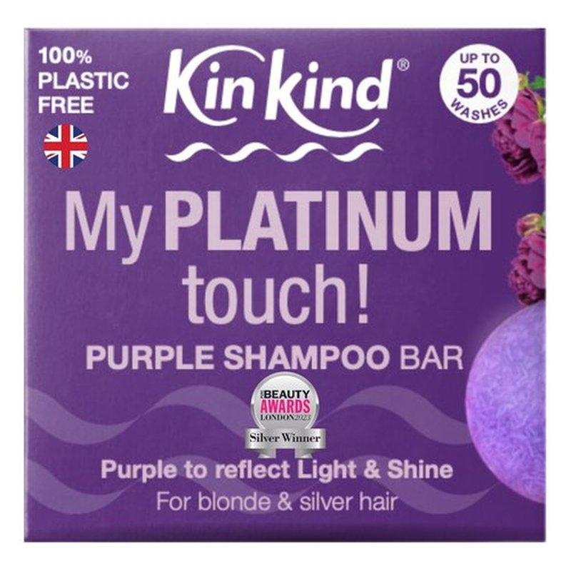 KinKind Toning Purple Shampoo Bar - Perfect for Blonde, Silver & White Hair | Vegan Solid Travel Bar - Up to 50 Washes