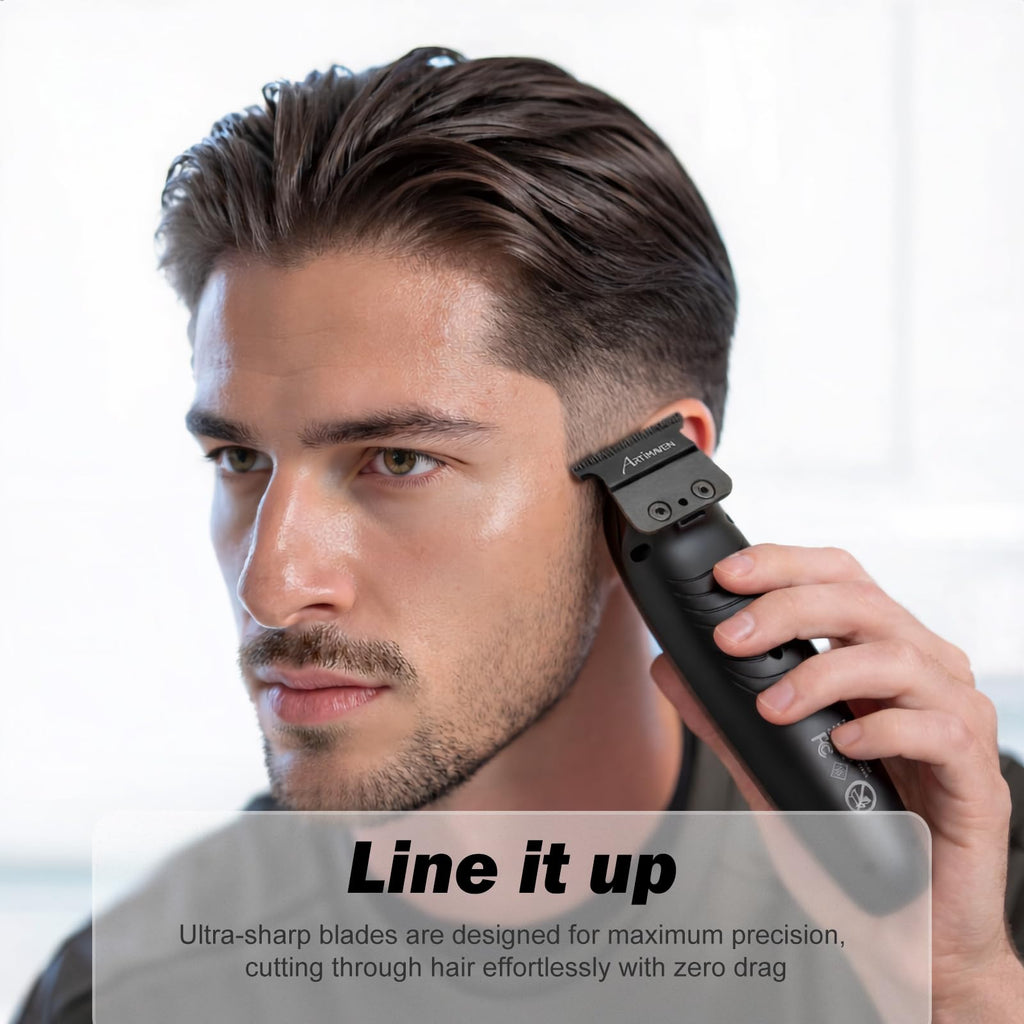 Artimaven Beard Trimmer for Men, Cordless Hair Clipper & Beard Trimmer Kit, USB-C Rechargeable, DLC Precision Blade, 150-Min Runtime, Compact Travel Grooming Set, Gift for Men with Toiletry Bag