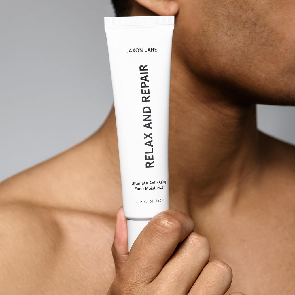 JAXON LANE Relax and Repair Korean Face Moisturizer for Men - Face Cream with Niacinamide Hyaluronic Acid, Matte Hydrating Moisturizer for Oily Dry Skin, Fragrance Free (2 Pack)