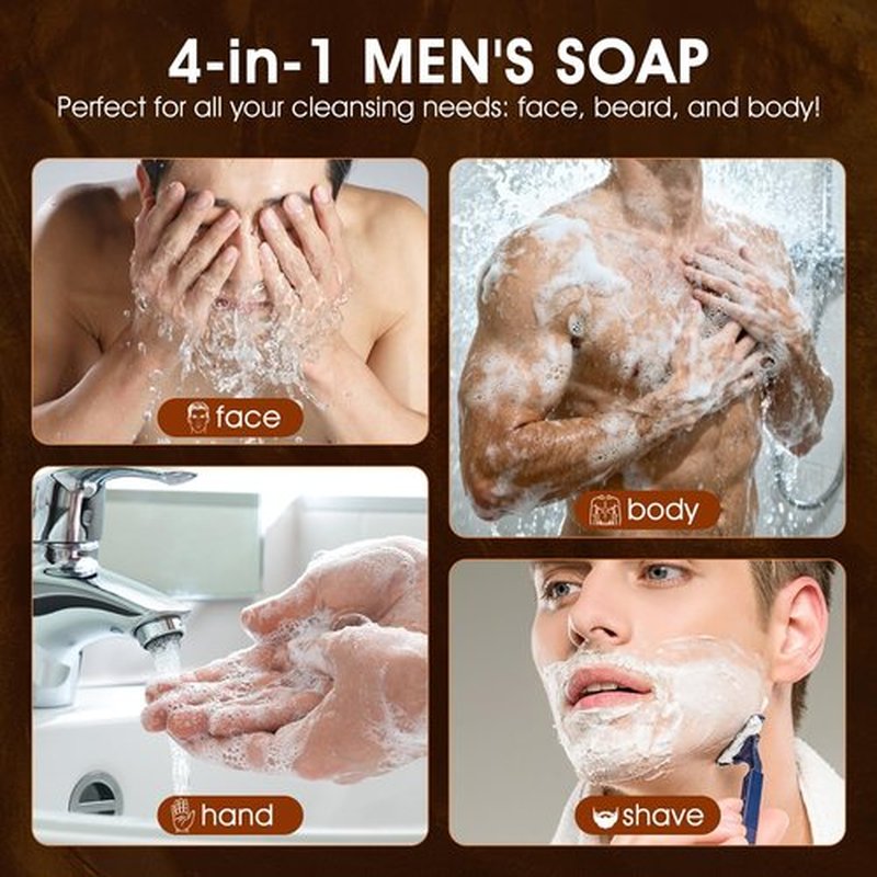 Regine Switzerland Men's Bar Soap - Natural Handmade Cleansing Soap for Face, Body & Hands | 14.8 Oz
