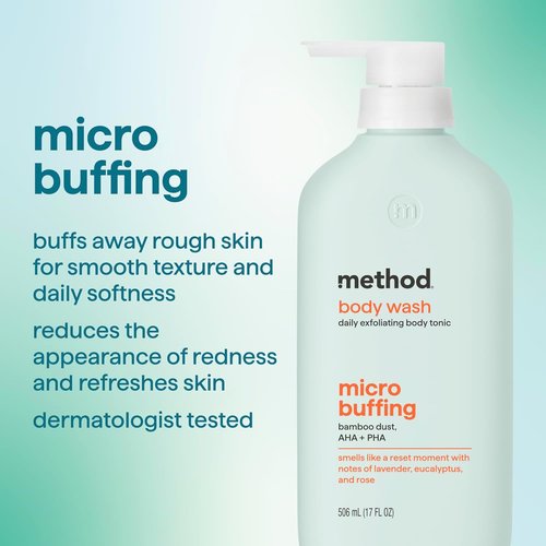 Method Body Wash - Daily Exfoliating Tonic with Lavender, Eucalyptus & Rose | 17 Fl Oz