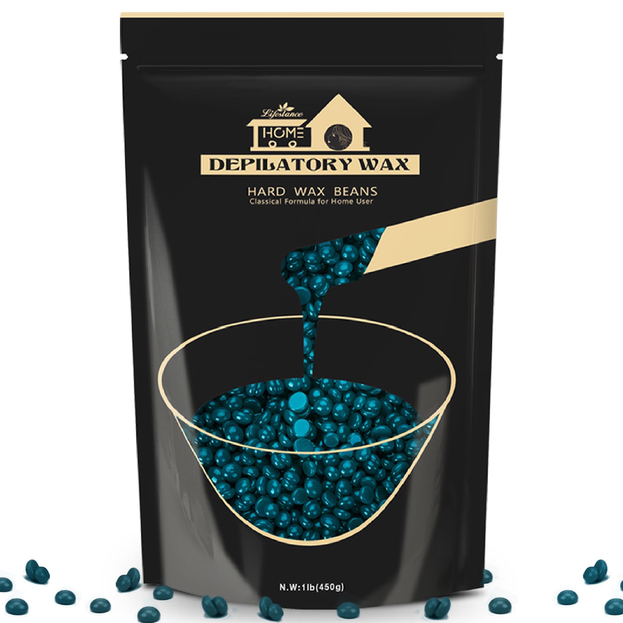 Lifestance Hard Wax Beads, 1lb, Jasmine, Sensitive Skin, Hair Removal