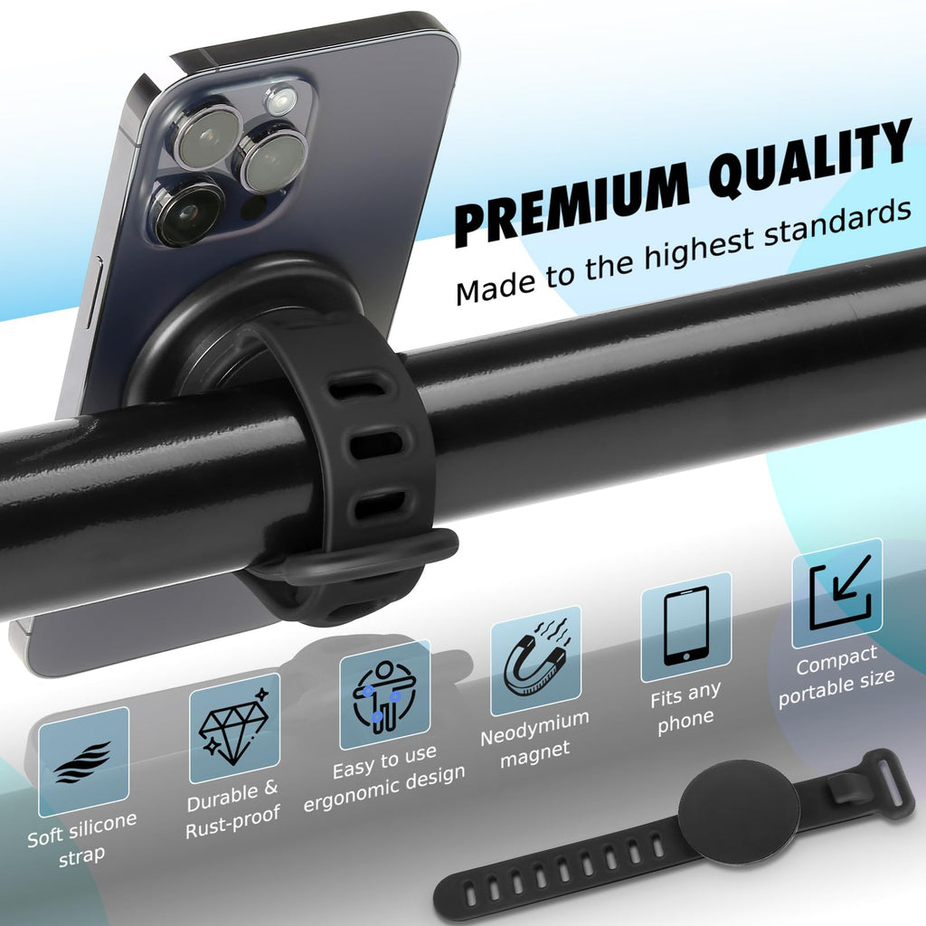 Stroller Phone Holder for Magsafe iPhone 17 16 15 14 13 12 Steering Wheel Phone Mount for Bike, Peloton, GYM, Treadmill, Wrist, Shopping Carts, Bar Magnetic Mount Adapter Accessories for All Phones