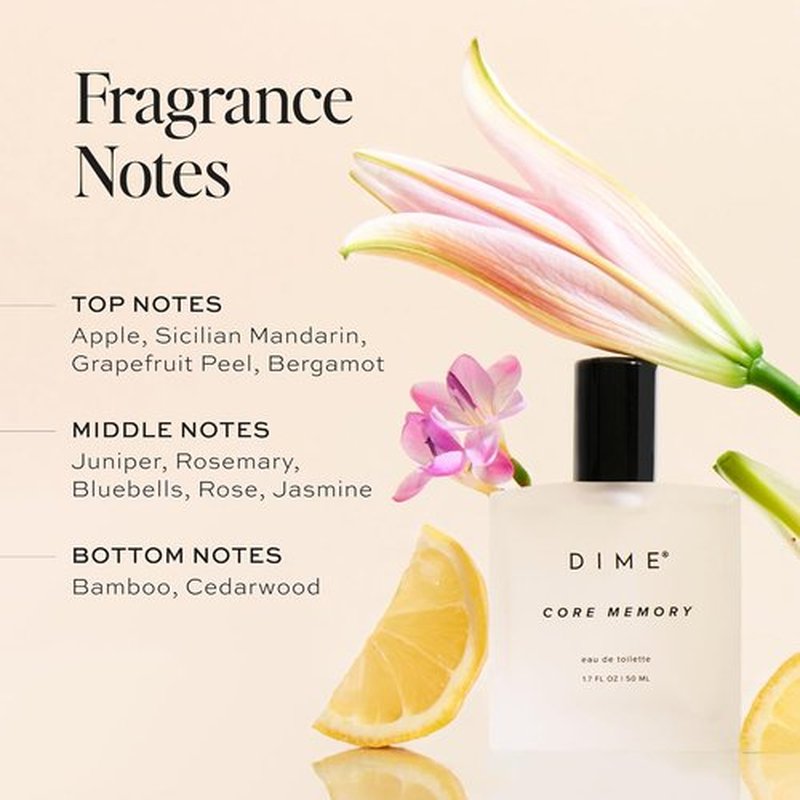DIME Beauty Core Memory Perfume - Bright & Citrusy Fragrance for Women | 1.7 oz / 50 ml