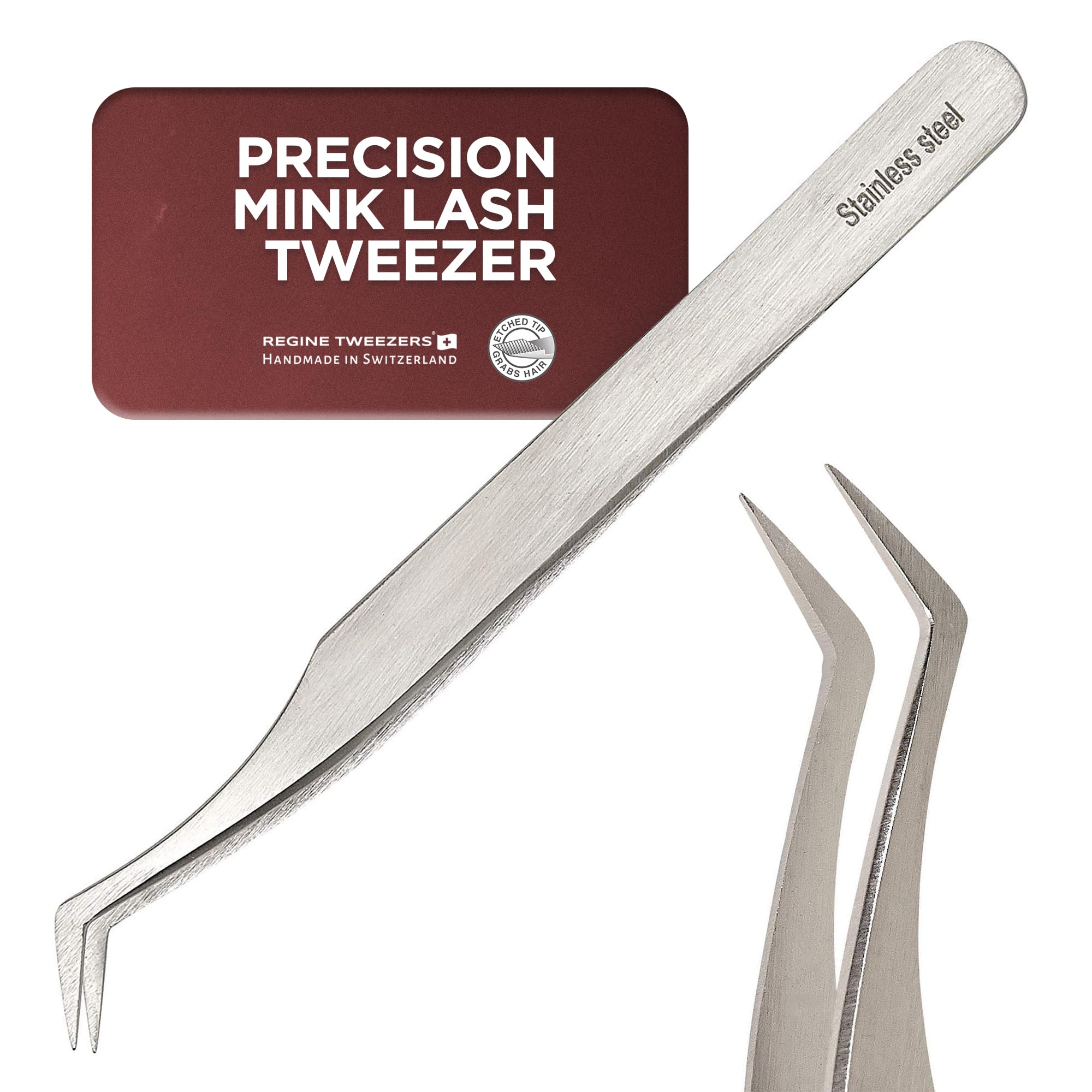 Regine Switzerland Curved Mink Lash Tweezer - Volume & Isolation Applicator