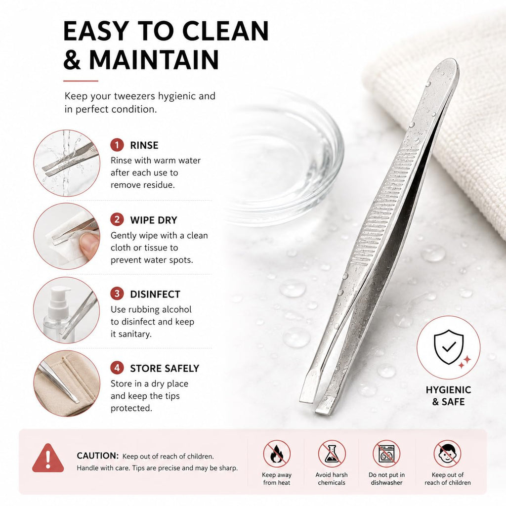 LUXXII Flat Tip Tweezers Set (3 Pack) – Precision Stainless Steel Tweezers for Eyebrows, Facial Hair, Ingrown Hair & Splinter Removal – Professional Hair Plucker for Women & Men