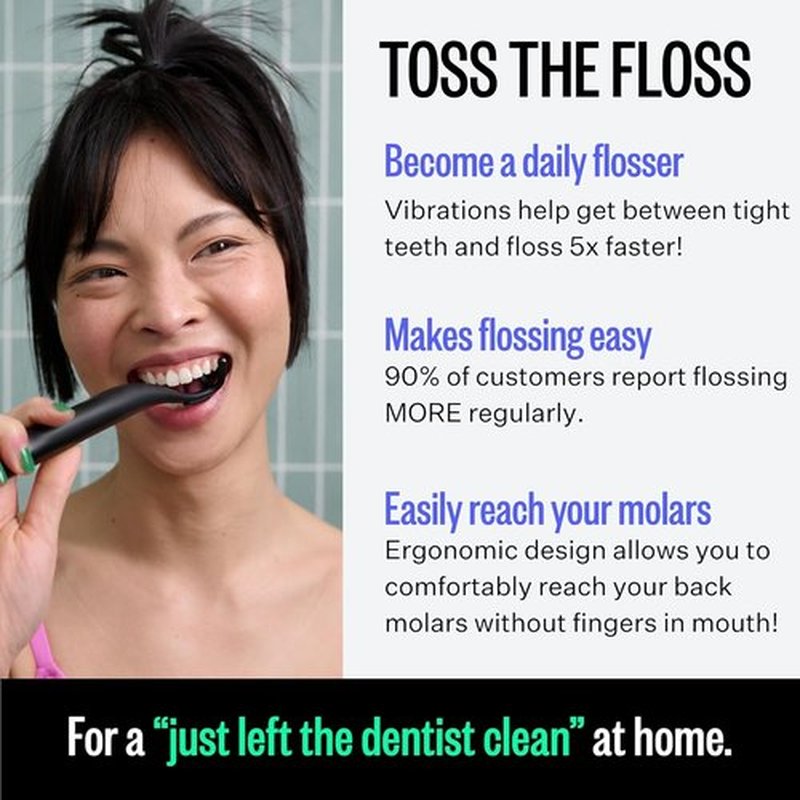 FLAUS Electric Flosser - Gentle Water Flosser with 3 Speeds & 45 Refill Heads | Dentist Recommended for Sensitive Gums