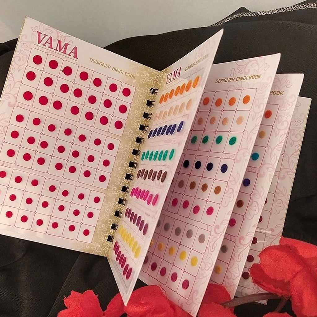 VAMA Plain Round Small Bind Book Forehead Sticker Indian Booklet for Women (Mini Bindis Booklet - 504 Bindis) Small (4Mm to 6Mm) Multicolor
