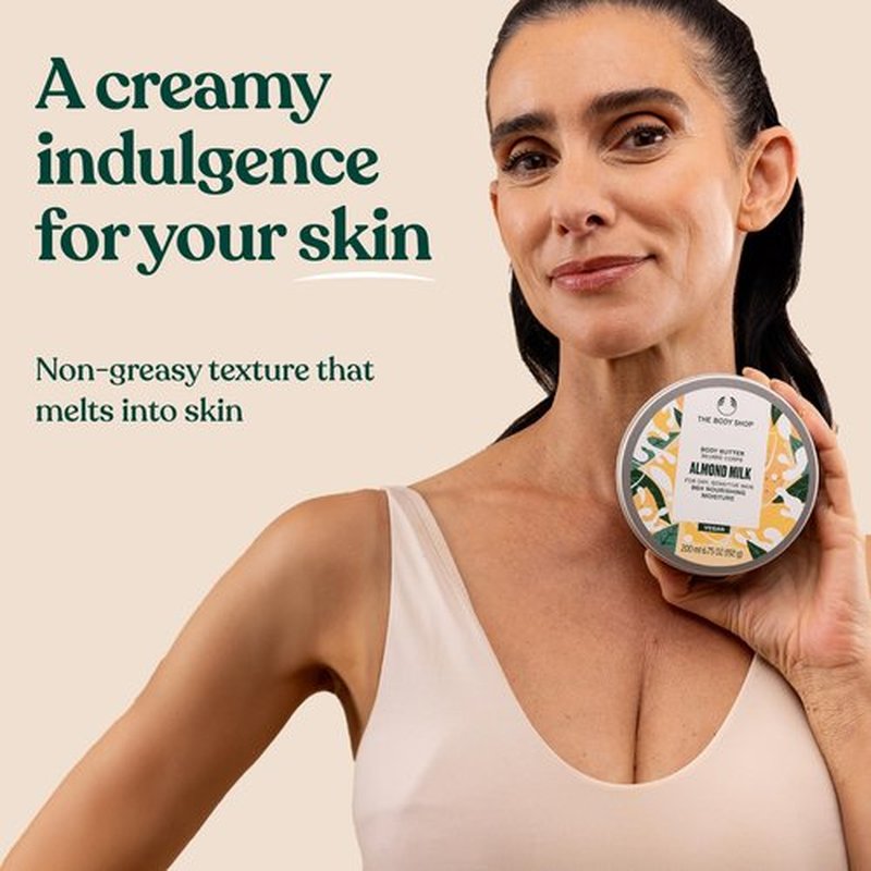 The Body Shop Almond Milk Gift Set - 5 Piece Set, Includes Shower Cream, Body Butter, Face & Body Bar, Hand Balm, Lip Care Stick, Vegan