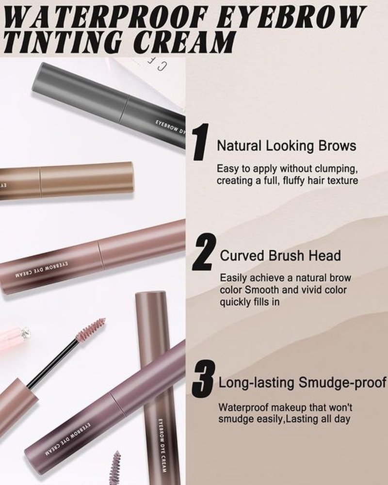 Skiennix Pink Tinted Eyebrow Gel - Long Lasting Waterproof Brow Tinting Kit | Smudgeproof & Transfer-Proof, 2 Pcs