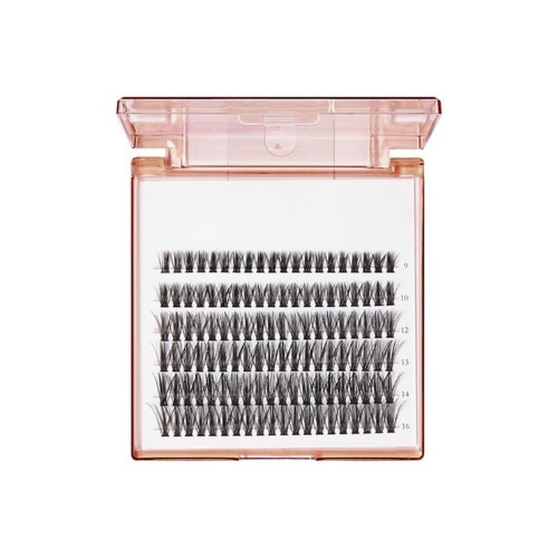BeBlinky False Eyelashes, Lash Extension Kit 07, 9mm-16mm, Narrow Band, Easy to Apply and Remove, No Damage to Natural Eyelashes, 120 Lash Clusters - Wispy
