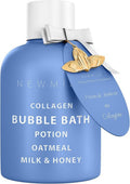 Skiennix Collagen Bubble Bath - Long-Lasting Foam with Oatmeal, Milk & Honey | Moisturizing Spa Gift for Relaxation